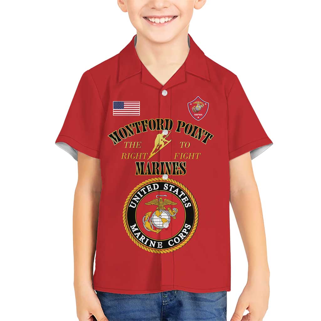 African American Marine Corps Legacy Kid Hawaiian Shirt Montford Point Heritage Red - Wonder Print Shop