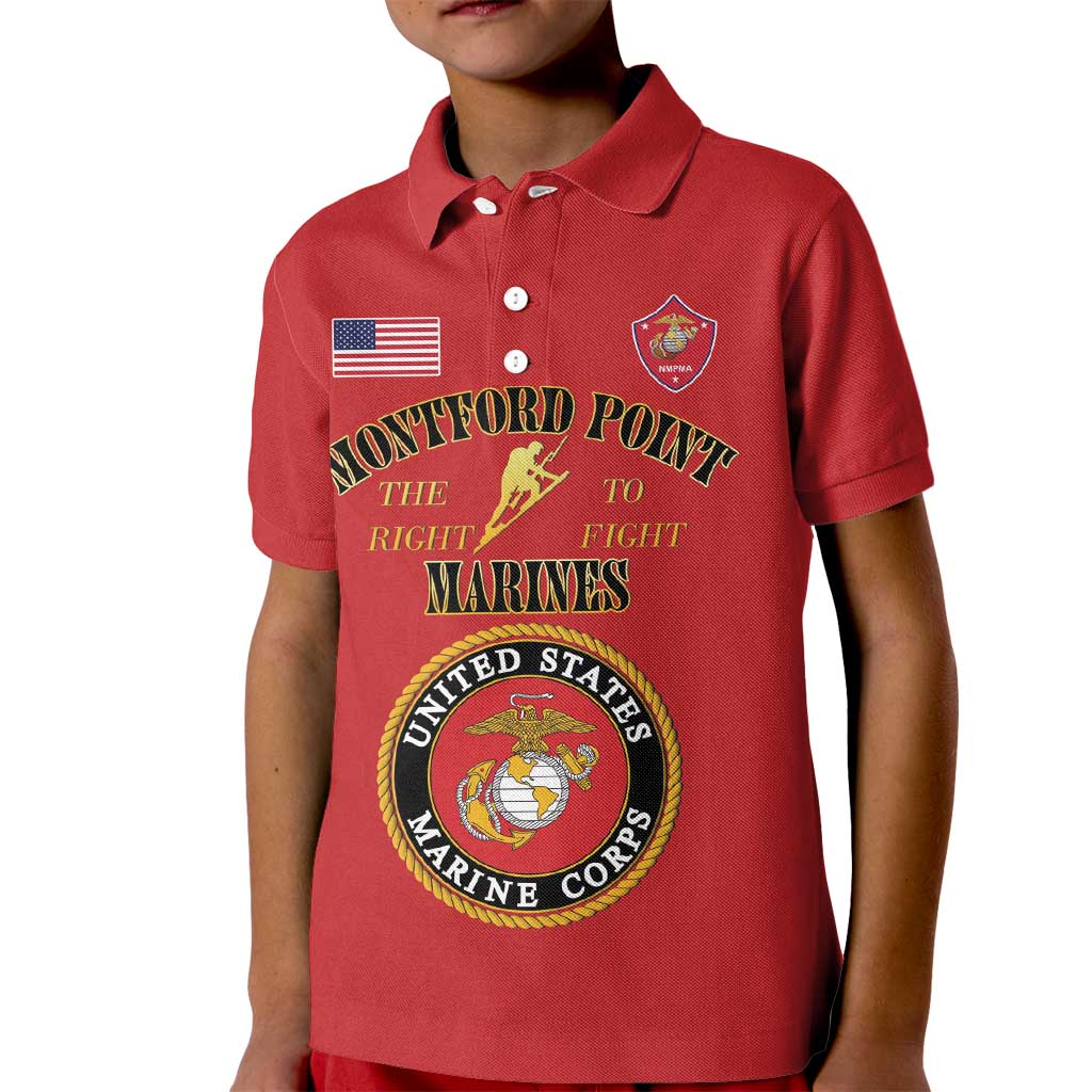 African American Marine Corps Legacy Kid Polo Shirt Montford Point Heritage Red - Wonder Print Shop