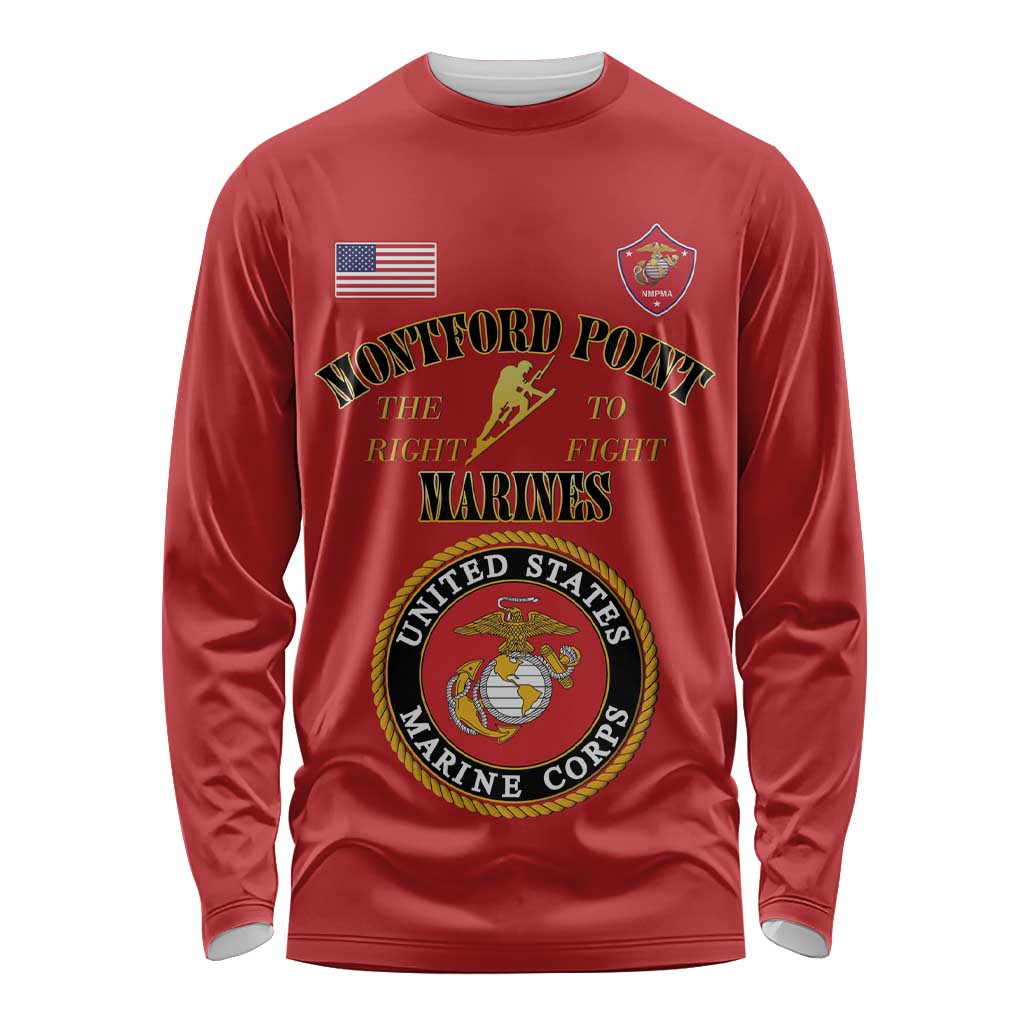 African American Marine Corps Legacy Long Sleeve Shirt Montford Point Heritage Red - Wonder Print Shop