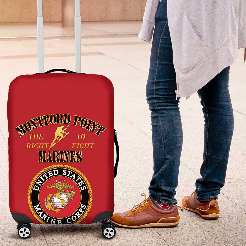 African American Marine Corps Legacy Luggage Cover Montford Point Heritage Red - Wonder Print Shop
