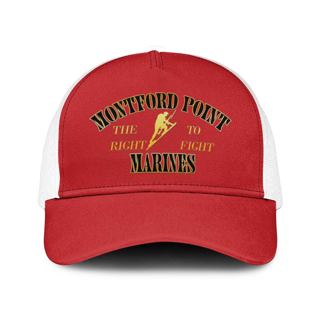African American Marine Corps Legacy Mesh Trucker Cap Montford Point Heritage Red - Wonder Print Shop