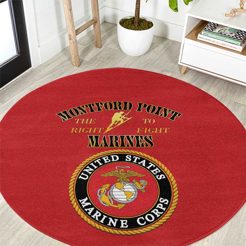 African American Marine Corps Legacy Round Carpet Montford Point Heritage Red - Wonder Print Shop
