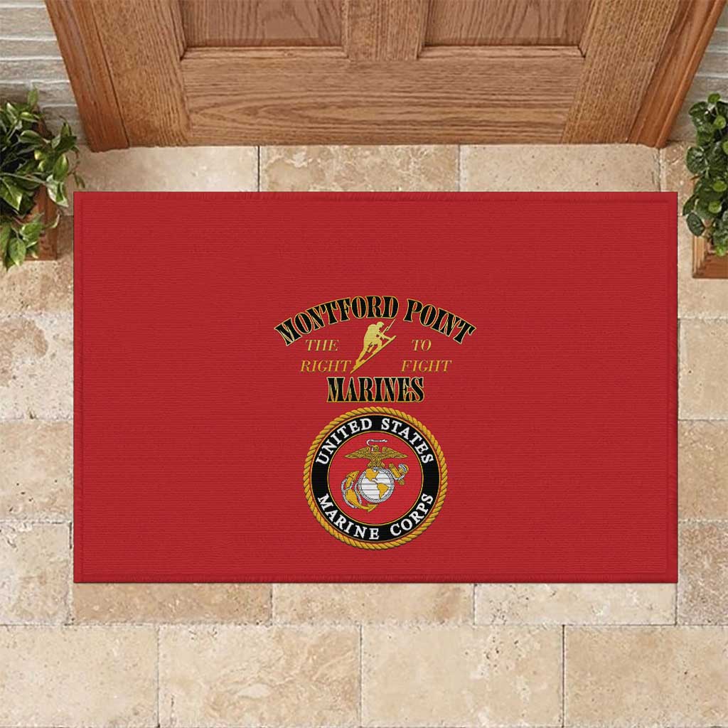 African American Marine Corps Legacy Rubber Doormat Montford Point Heritage Red - Wonder Print Shop