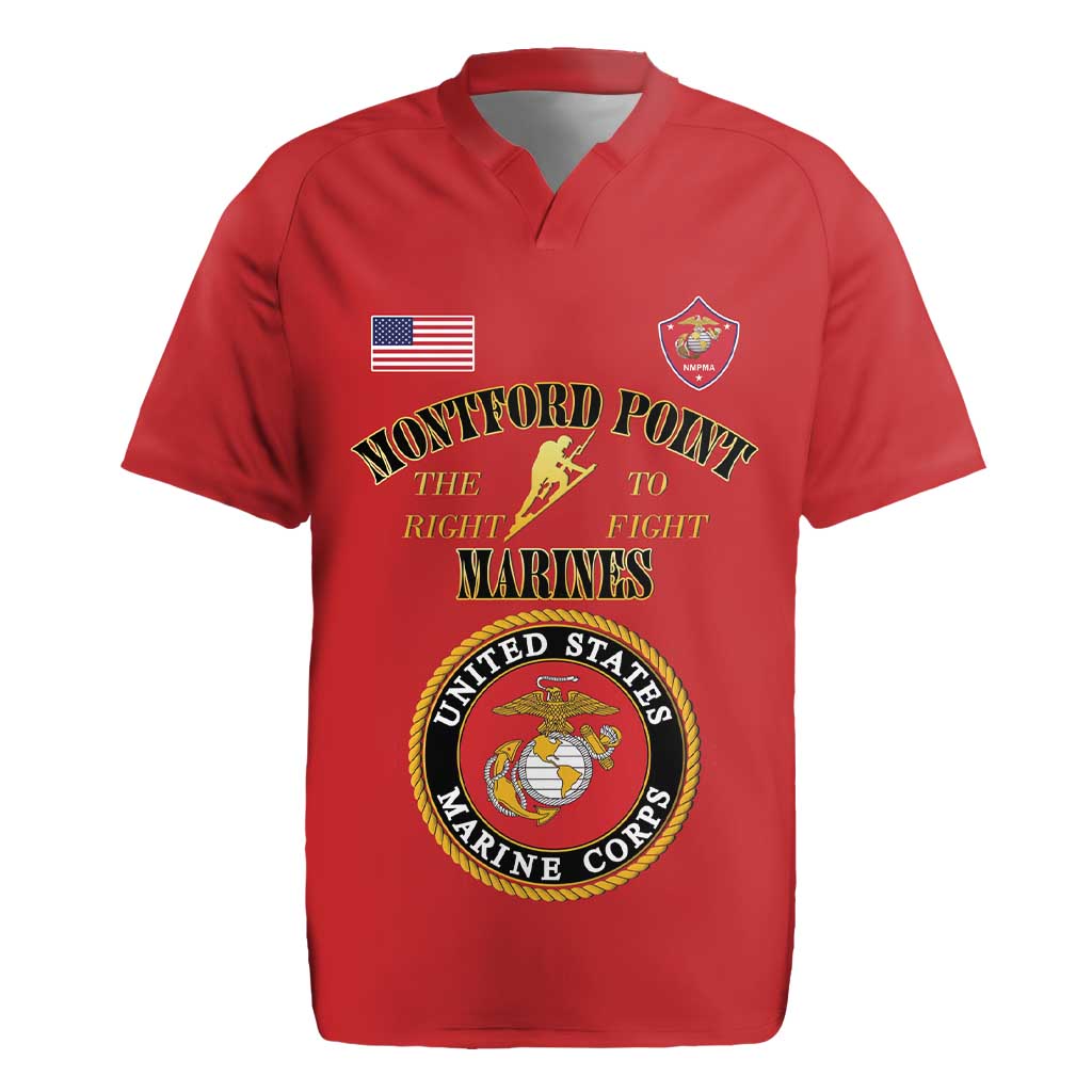 African American Marine Corps Legacy Rugby Jersey Montford Point Heritage Red - Wonder Print Shop