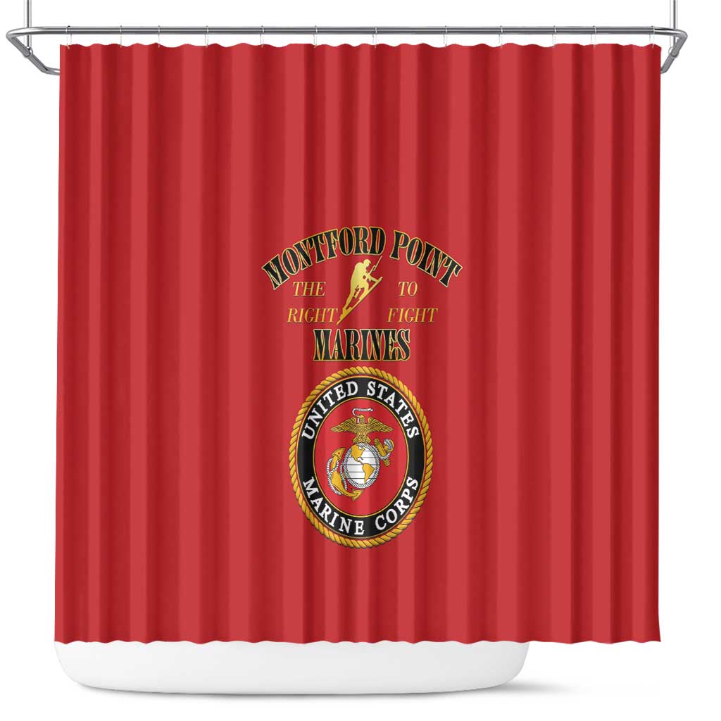 African American Marine Corps Legacy Shower Curtain Montford Point Heritage Red - Wonder Print Shop