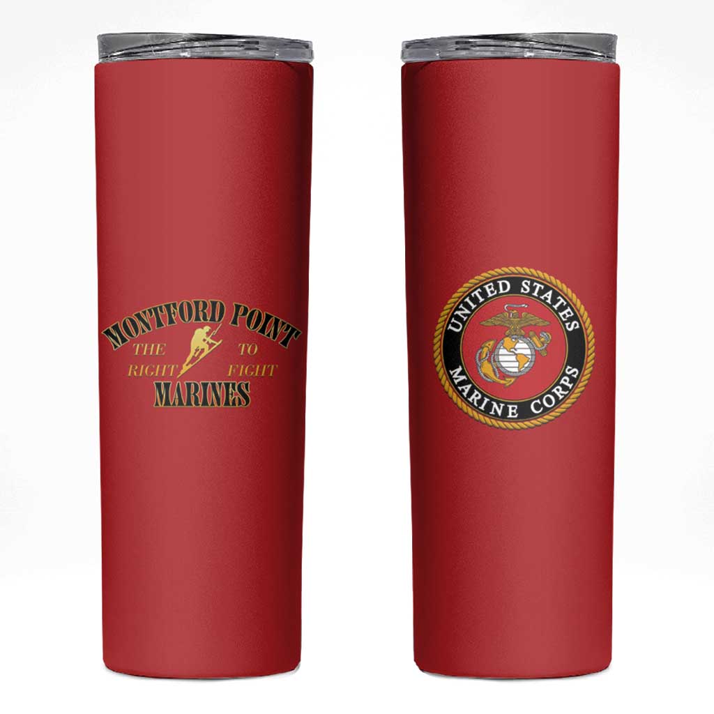 African American Marine Corps Legacy Skinny Tumbler Montford Point Heritage Red - Wonder Print Shop