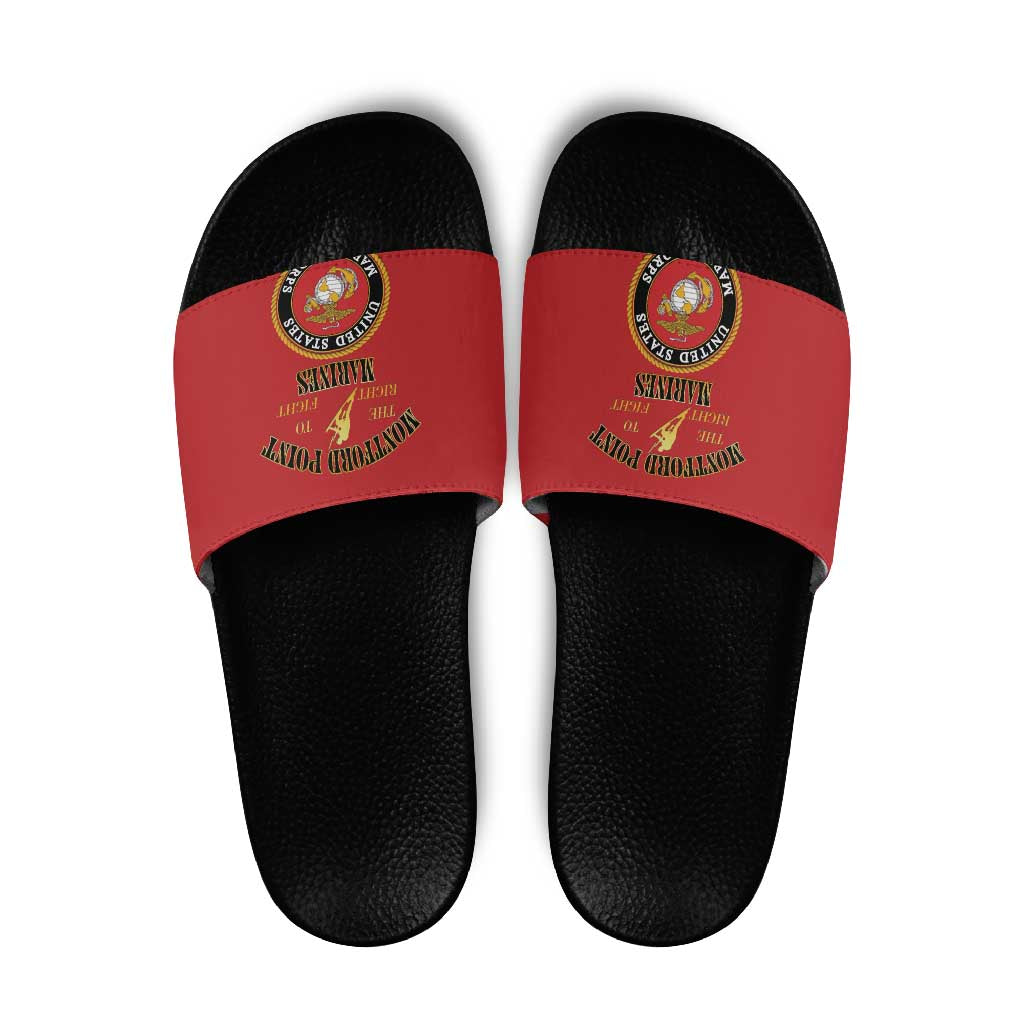 African American Marine Corps Legacy Slide Sandals Montford Point Heritage Red - Wonder Print Shop