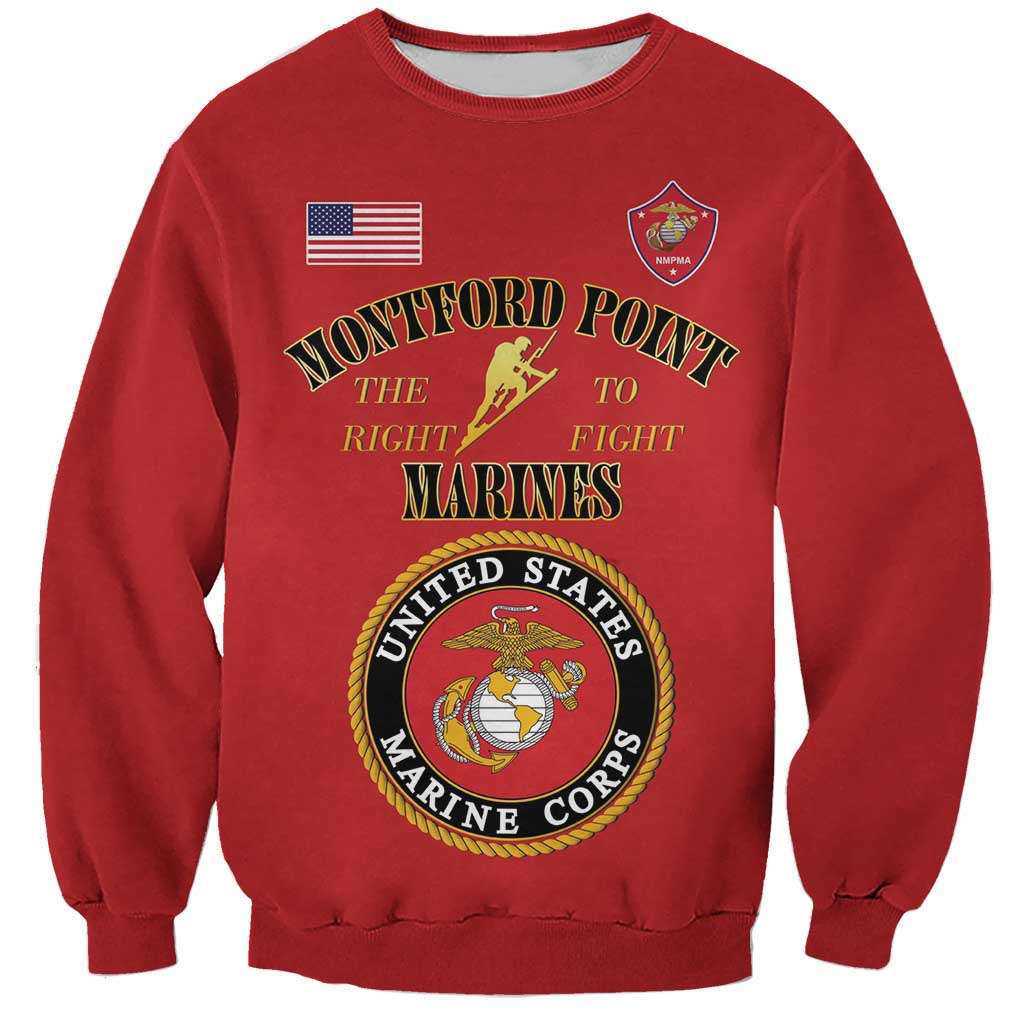 African American Marine Corps Legacy Sweatshirt Montford Point Heritage Red - Wonder Print Shop