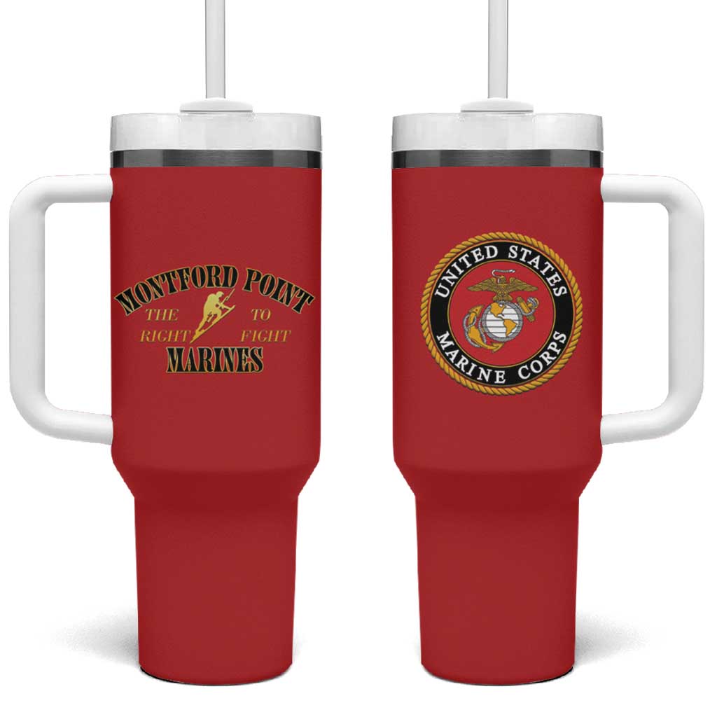 African American Marine Corps Legacy Tumbler With Handle Montford Point Heritage Red - Wonder Print Shop