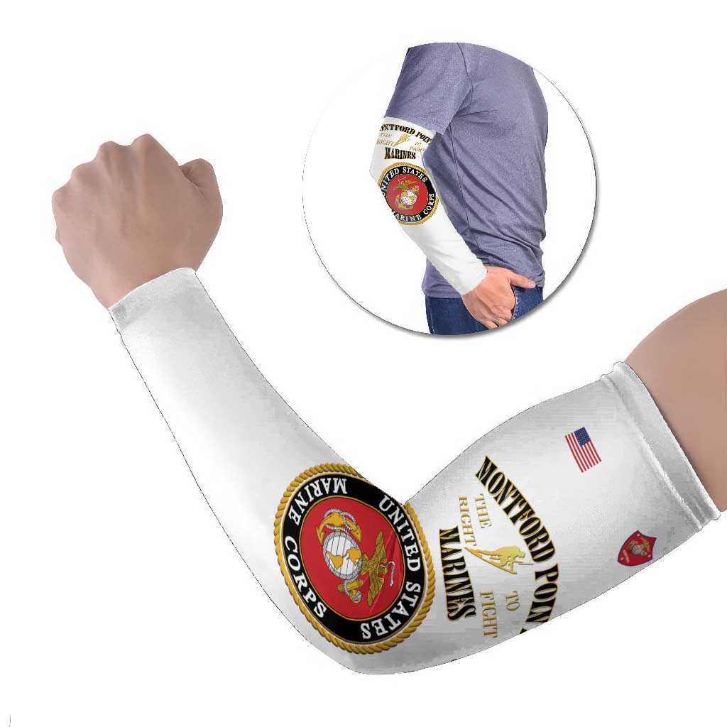 African American Marine Corps Legacy Arm Sleeves Montford Point Heritage White - Wonder Print Shop
