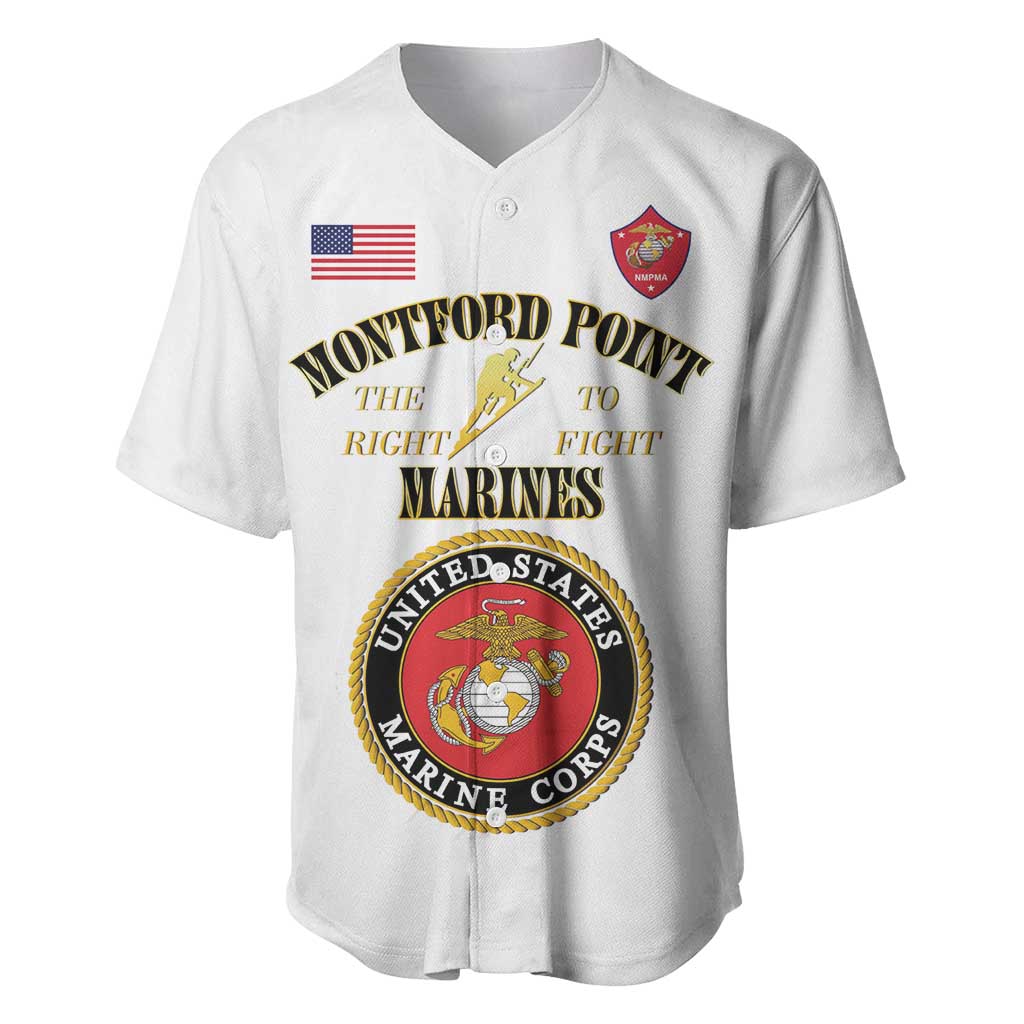 African American Marine Corps Legacy Baseball Jersey Montford Point Heritage White - Wonder Print Shop