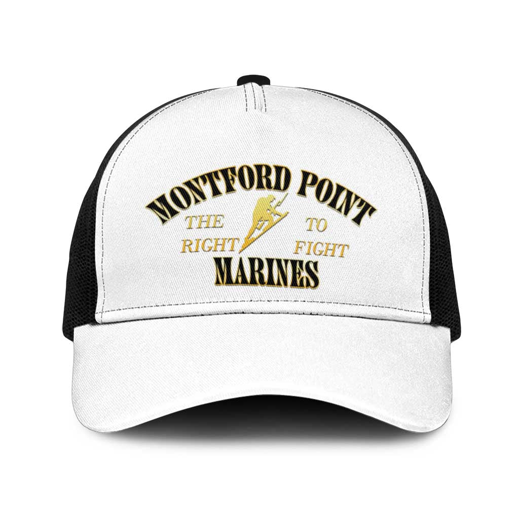 African American Marine Corps Legacy Baseball Net Cap Montford Point Heritage White - Wonder Print Shop