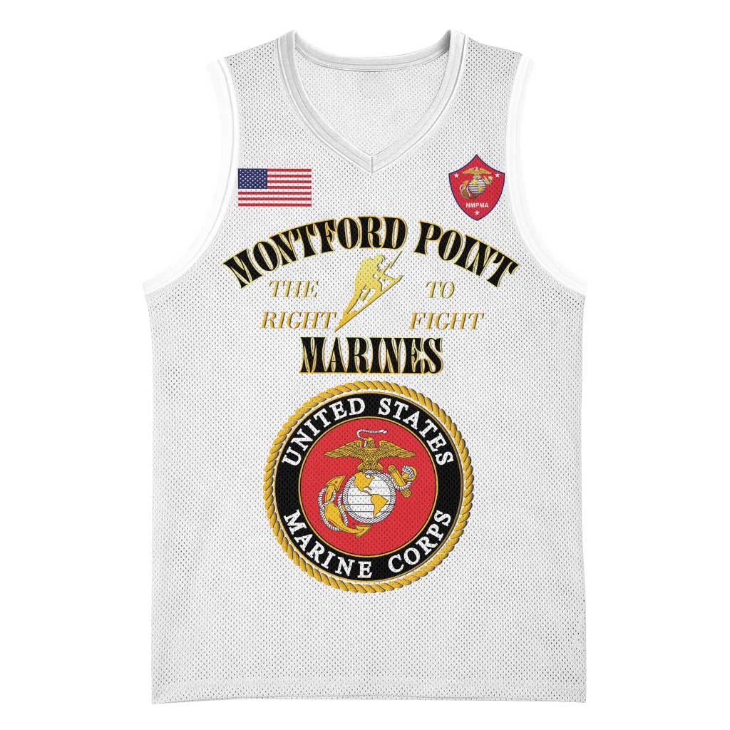 African American Marine Corps Legacy Basketball Jersey Montford Point Heritage White - Wonder Print Shop