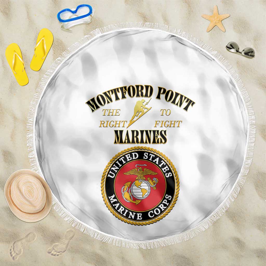 African American Marine Corps Legacy Beach Blanket Montford Point Heritage White - Wonder Print Shop