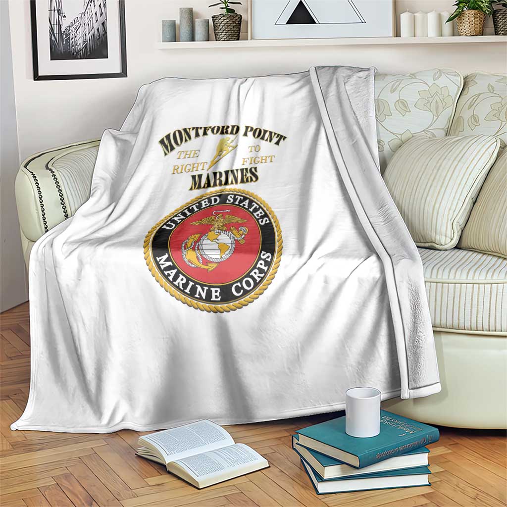 African American Marine Corps Legacy Blanket Montford Point Heritage White - Wonder Print Shop