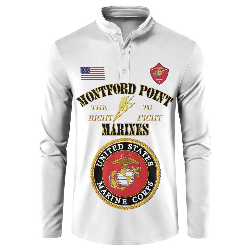 African American Marine Corps Legacy Button Sweatshirt Montford Point Heritage White - Wonder Print Shop