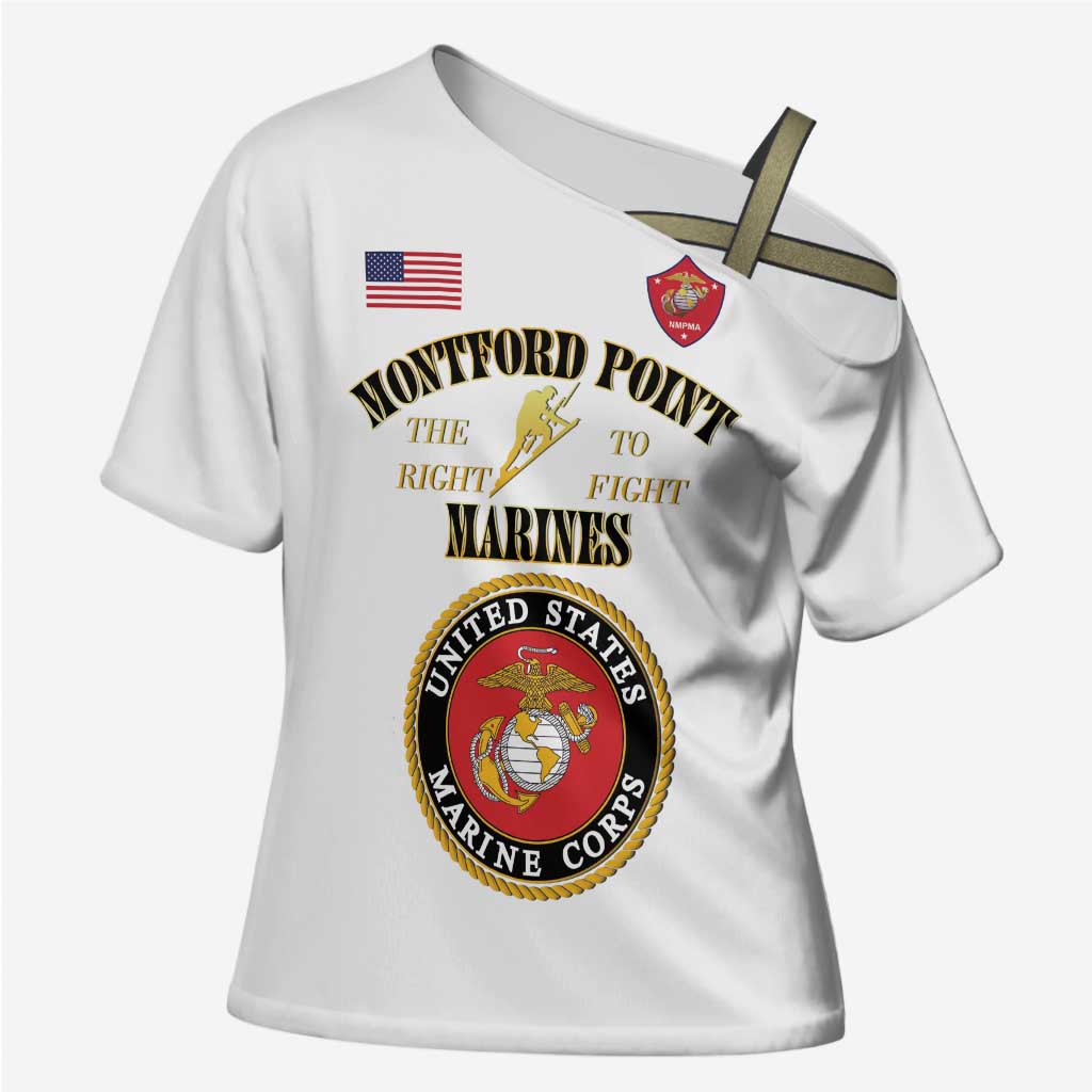 African American Marine Corps Legacy Cross Shoulder Shirt Montford Point Heritage White - Wonder Print Shop