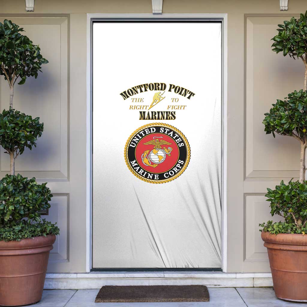 African American Marine Corps Legacy Door Cover Montford Point Heritage White - Wonder Print Shop