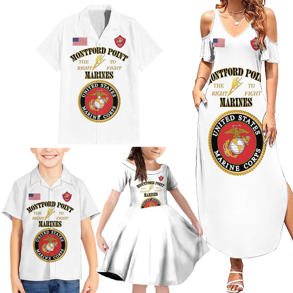 African American Marine Corps Legacy Family Matching Summer Maxi Dress and Hawaiian Shirt Montford Point Heritage White - Wonder Print Shop