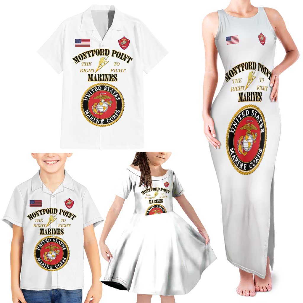 African American Marine Corps Legacy Family Matching Tank Maxi Dress and Hawaiian Shirt Montford Point Heritage White - Wonder Print Shop