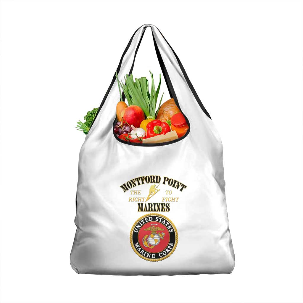 African American Marine Corps Legacy Grocery Bag Montford Point Heritage White - Wonder Print Shop
