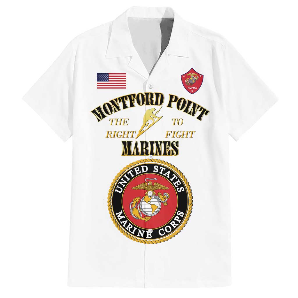 African American Marine Corps Legacy Hawaiian Shirt Montford Point Heritage White - Wonder Print Shop