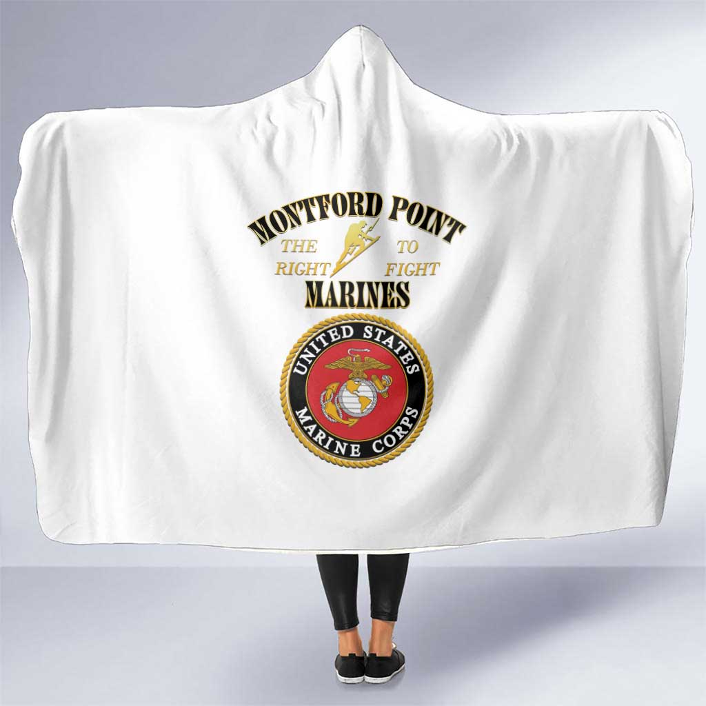 African American Marine Corps Legacy Hooded Blanket Montford Point Heritage White - Wonder Print Shop
