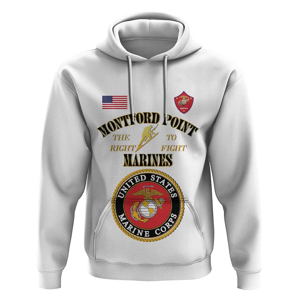 African American Marine Corps Legacy Hoodie Montford Point Heritage White - Wonder Print Shop