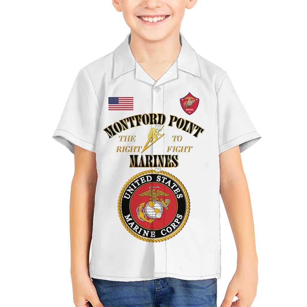 African American Marine Corps Legacy Kid Hawaiian Shirt Montford Point Heritage White - Wonder Print Shop