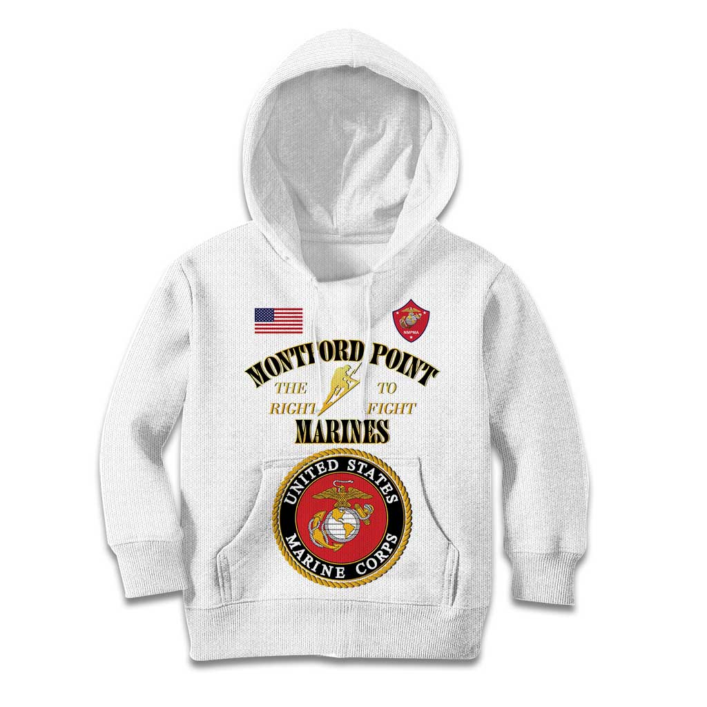 African American Marine Corps Legacy Kid Hoodie Montford Point Heritage White - Wonder Print Shop