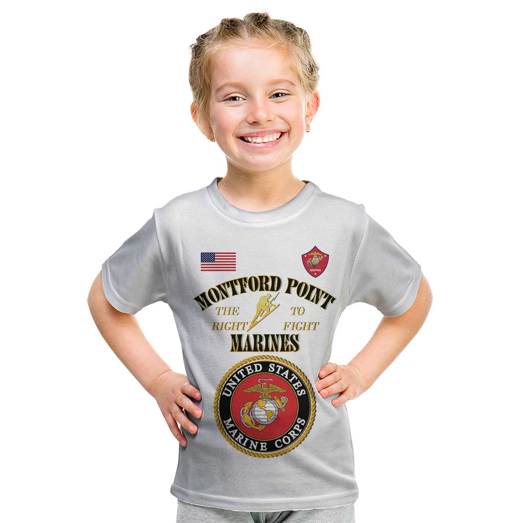 African American Marine Corps Legacy Kid T Shirt Montford Point Heritage White - Wonder Print Shop