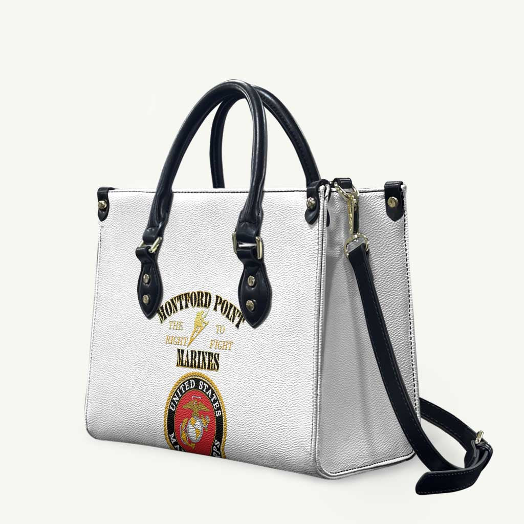African American Marine Corps Legacy Leather Bag Montford Point Heritage White - Wonder Print Shop