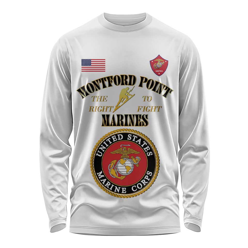 African American Marine Corps Legacy Long Sleeve Shirt Montford Point Heritage White - Wonder Print Shop