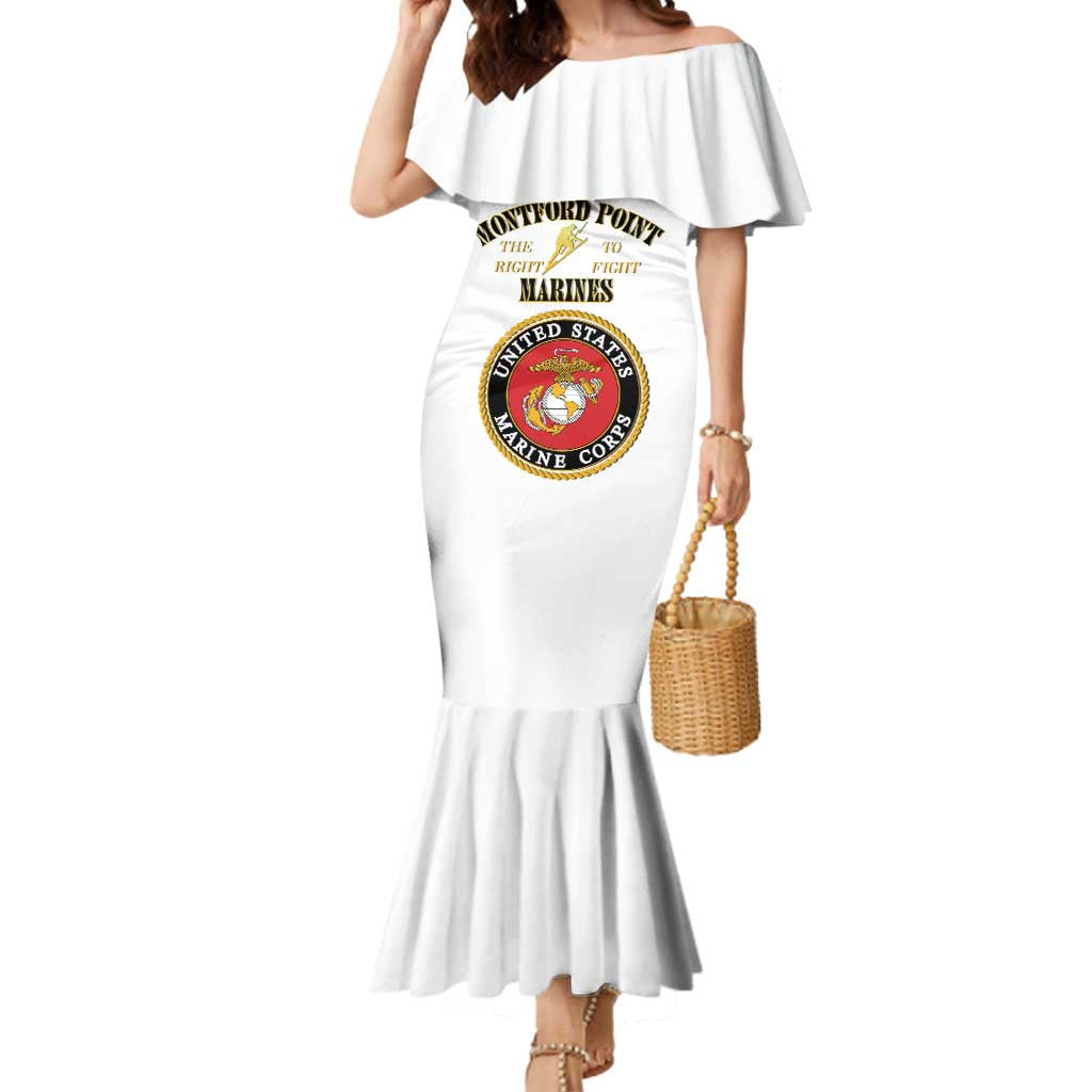 African American Marine Corps Legacy Mermaid Dress Montford Point Heritage White - Wonder Print Shop