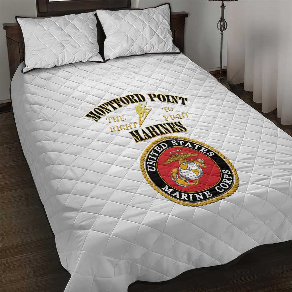 African American Marine Corps Legacy Quilt Bed Set Montford Point Heritage White - Wonder Print Shop