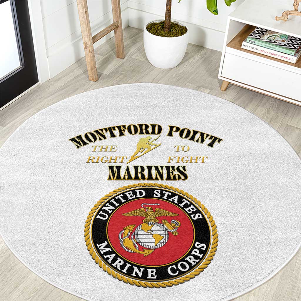 African American Marine Corps Legacy Round Carpet Montford Point Heritage White - Wonder Print Shop