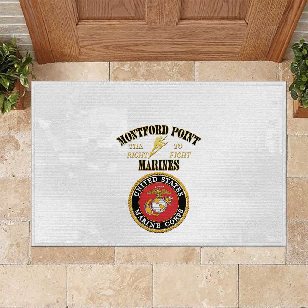 African American Marine Corps Legacy Rubber Doormat Montford Point Heritage White - Wonder Print Shop
