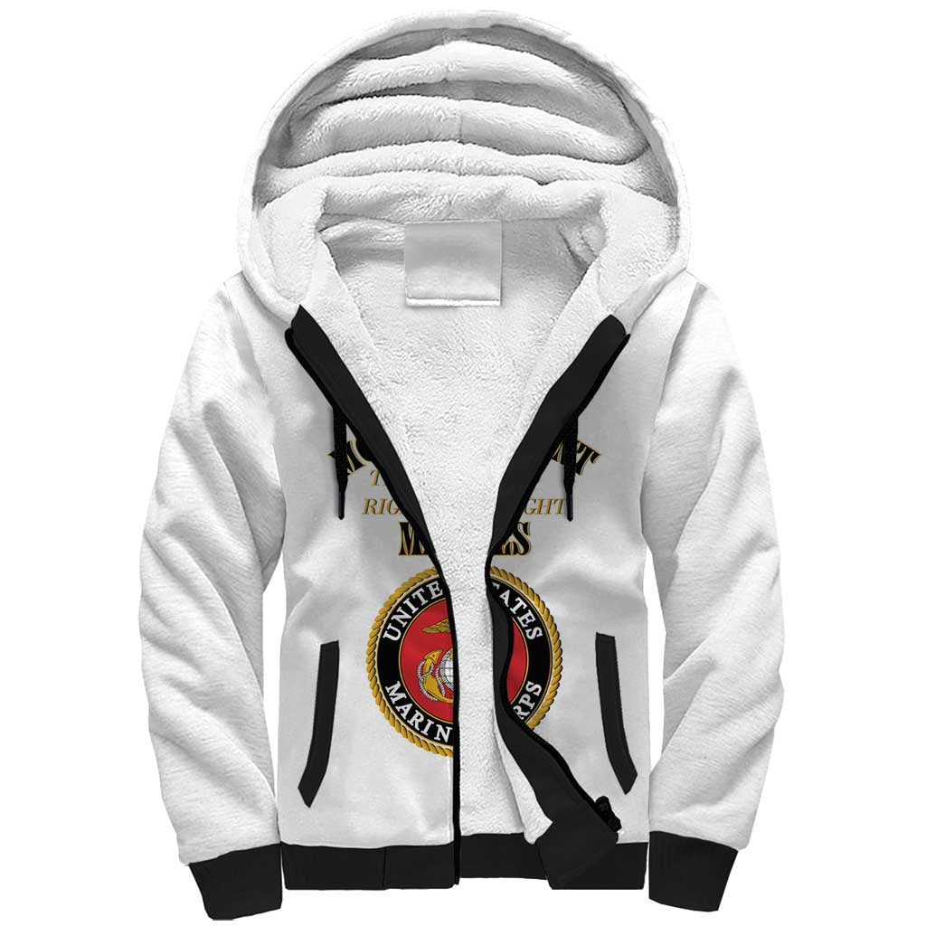African American Marine Corps Legacy Sherpa Hoodie Montford Point Heritage White - Wonder Print Shop