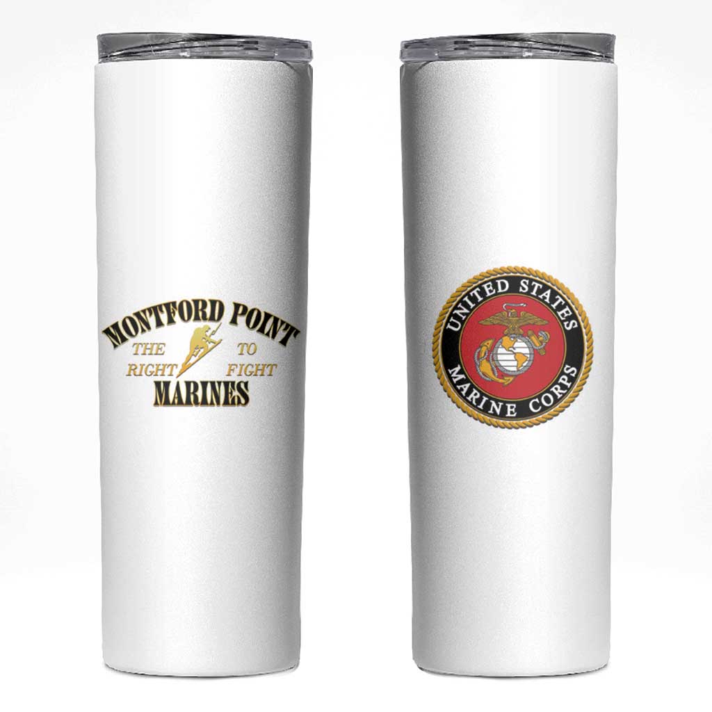 African American Marine Corps Legacy Skinny Tumbler Montford Point Heritage White - Wonder Print Shop