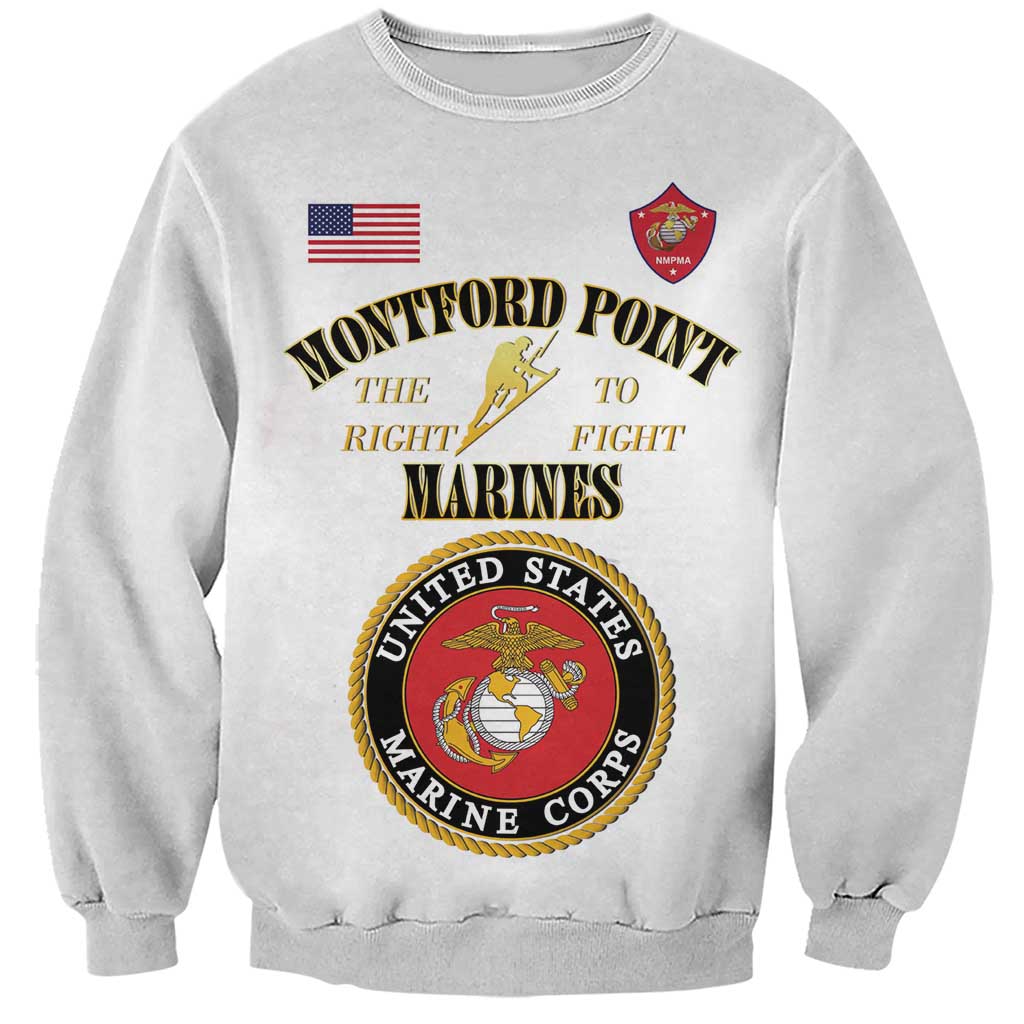 African American Marine Corps Legacy Sweatshirt Montford Point Heritage White - Wonder Print Shop