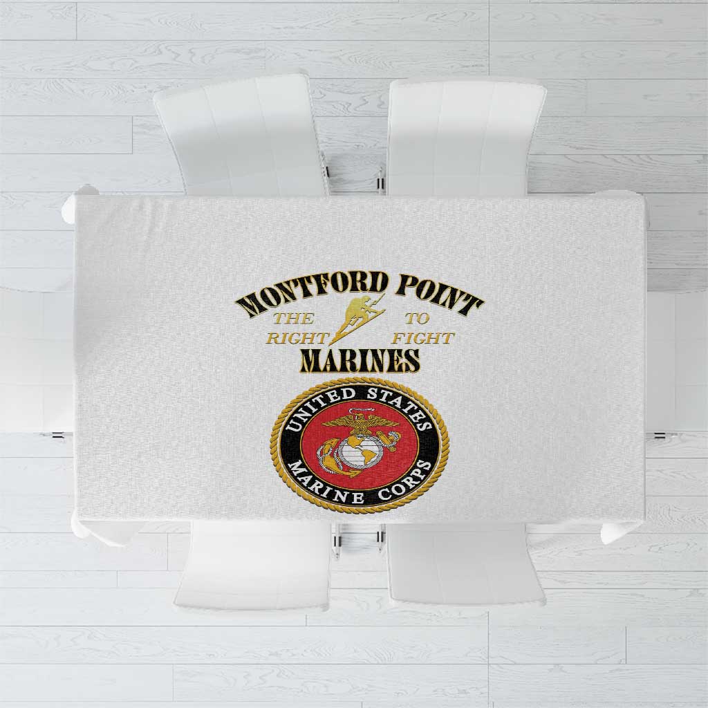 African American Marine Corps Legacy Tablecloth Montford Point Heritage White - Wonder Print Shop