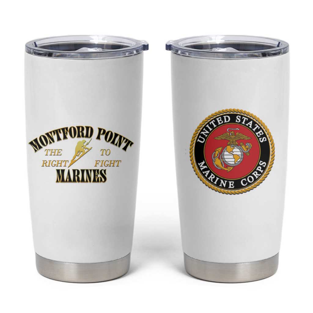 African American Marine Corps Legacy Tumbler Cup Montford Point Heritage White - Wonder Print Shop