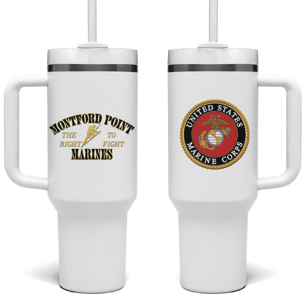 African American Marine Corps Legacy Tumbler With Handle Montford Point Heritage White - Wonder Print Shop