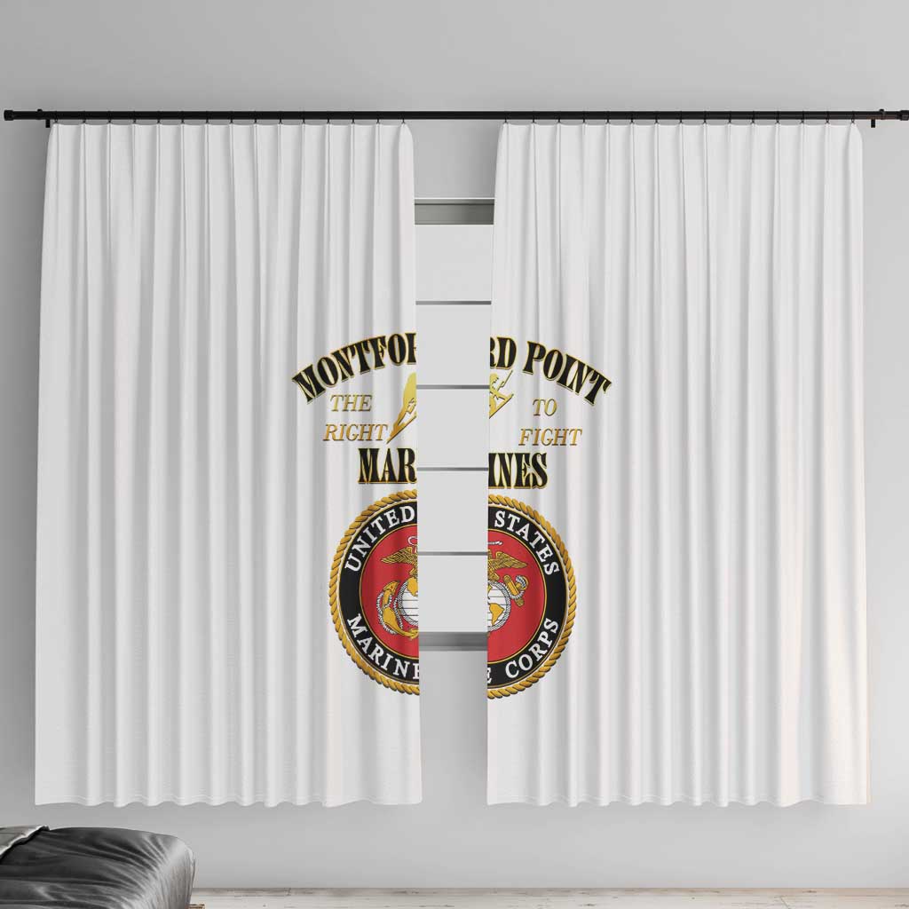 African American Marine Corps Legacy Window Curtain Montford Point Heritage White - Wonder Print Shop