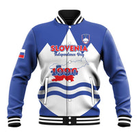Personalised Slovenia Independence Day Baseball Jacket Flag Map With Coat Of Arms - Wonder Print Shop