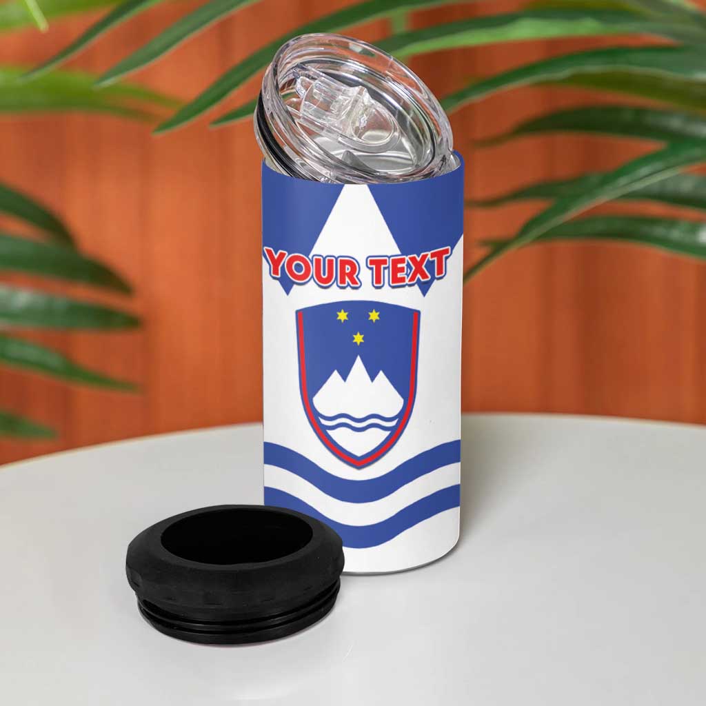 Personalised Slovenia Independence Day 4 in 1 Can Cooler Tumbler Flag Map With Coat Of Arms - Wonder Print Shop