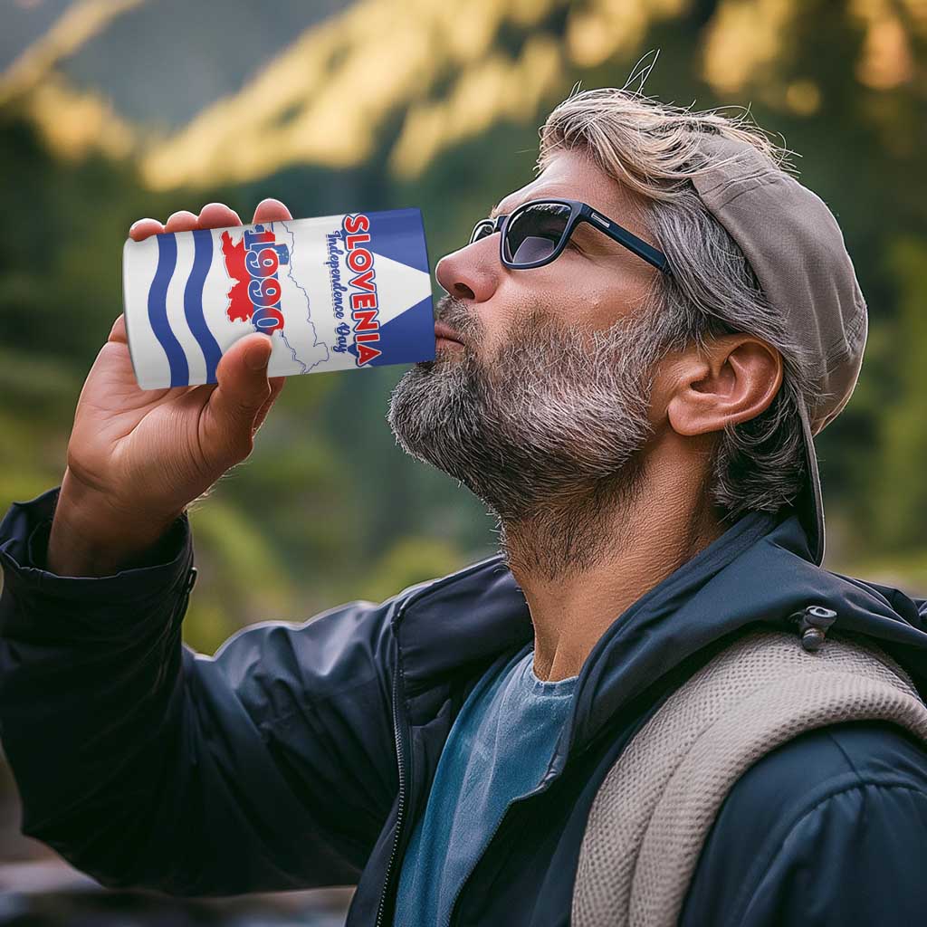 Personalised Slovenia Independence Day 4 in 1 Can Cooler Tumbler Flag Map With Coat Of Arms - Wonder Print Shop