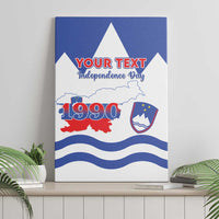 Personalised Slovenia Independence Day Canvas Wall Art Flag Map With Coat Of Arms - Wonder Print Shop