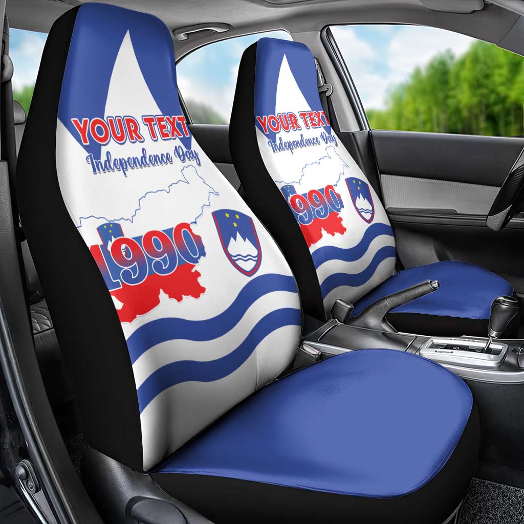 Personalised Slovenia Independence Day Car Seat Cover Flag Map With Coat Of Arms - Wonder Print Shop