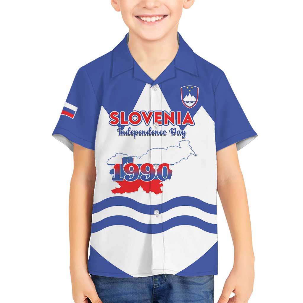 Personalised Slovenia Independence Day Family Matching Off Shoulder Maxi Dress and Hawaiian Shirt Flag Map With Coat Of Arms - Wonder Print Shop